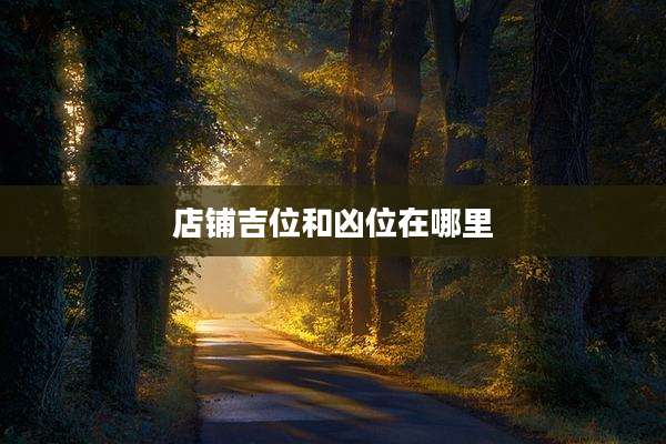 店铺吉位和凶位在哪里