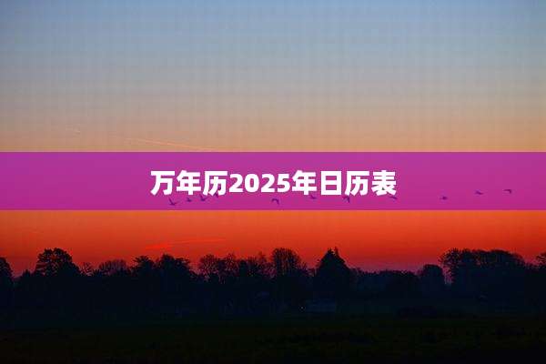 万年历2025年日历表