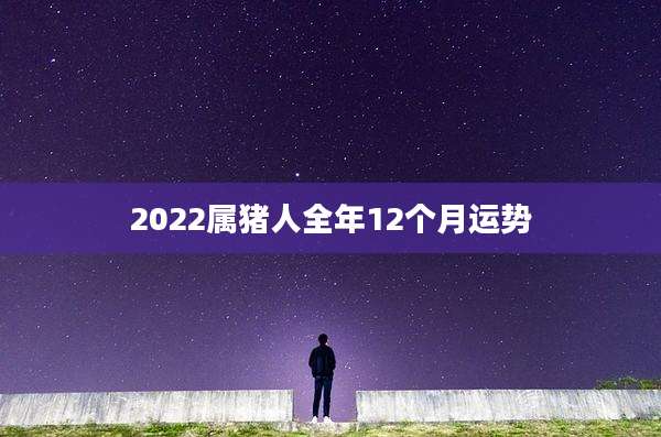 2022属猪人全年12个月运势