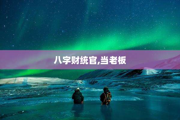 八字财统官,当老板