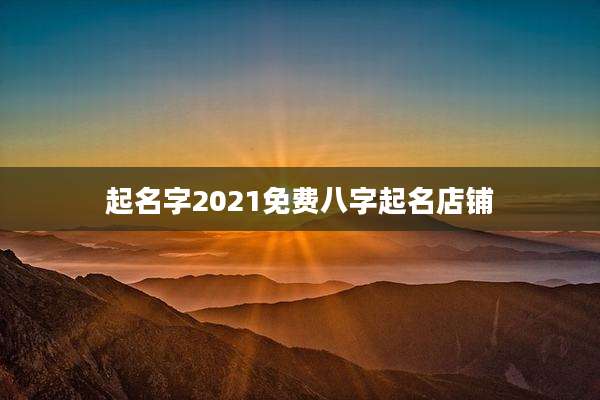 起名字2021免费八字起名店铺