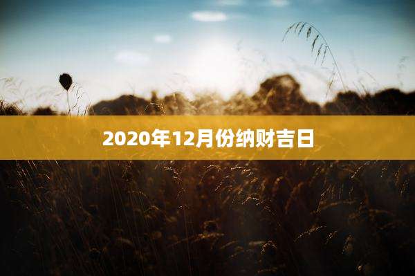 2020年12月份纳财吉日