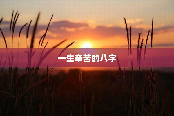 一生辛苦的八字