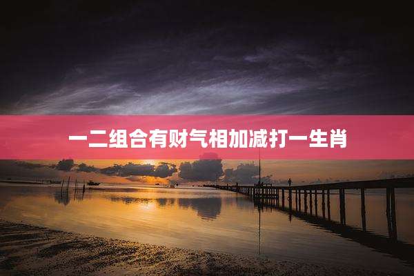 一二组合有财气相加减打一生肖