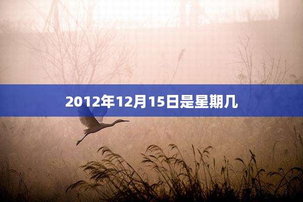 2012年12月15日是星期几