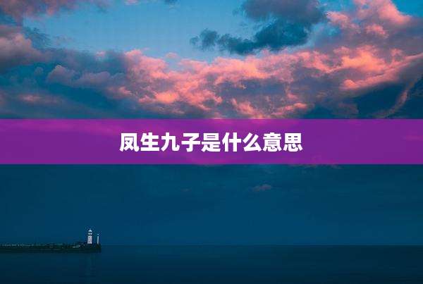 凤生九子是什么意思