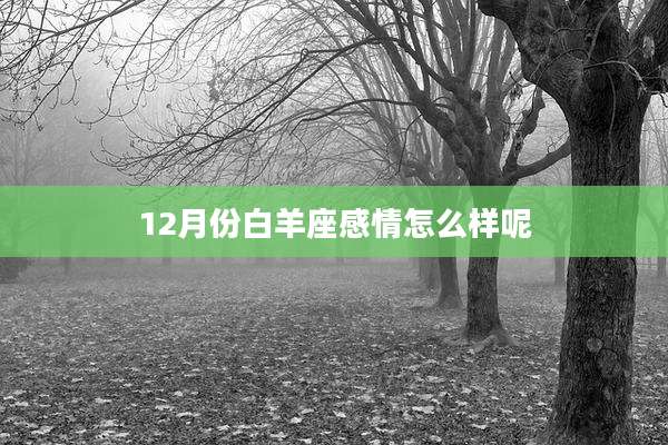 12月份白羊座感情怎么样呢