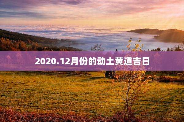 2020.12月份的动土黄道吉日
