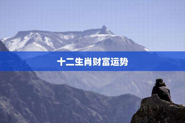 十二生肖财富运势