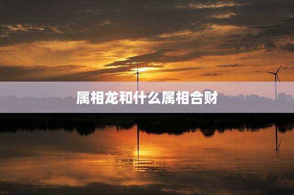 属相龙和什么属相合财