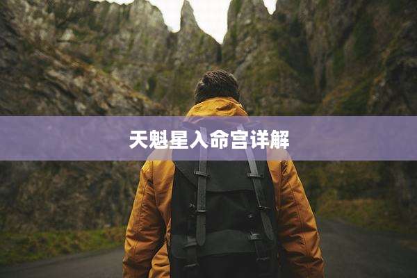 天魁星入命宫详解