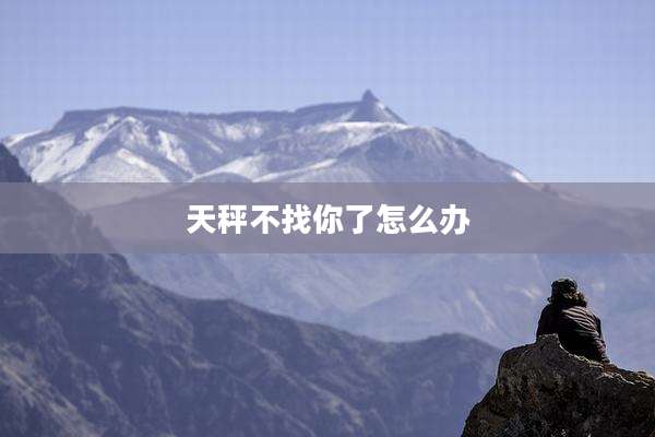 天秤不找你了怎么办