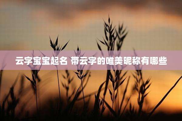 云字宝宝起名 带云字的唯美昵称有哪些