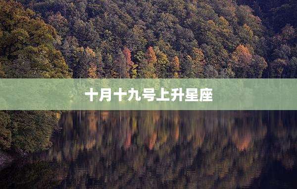 十月十九号上升星座