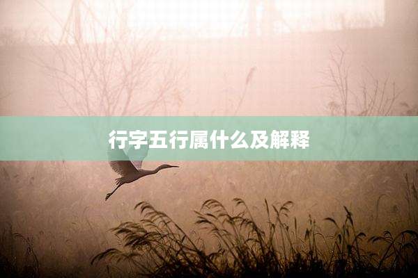 行字五行属什么及解释