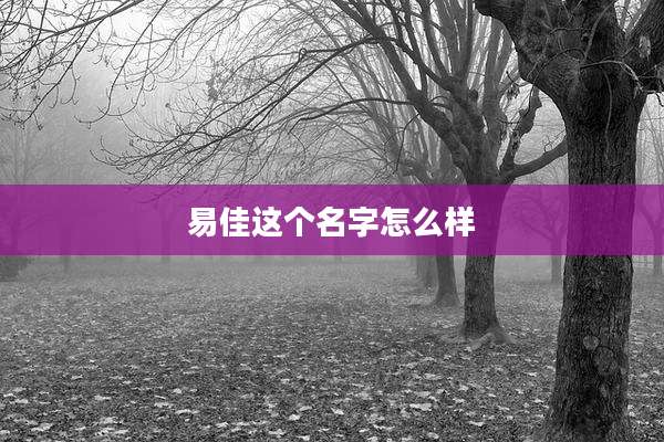 易佳这个名字怎么样