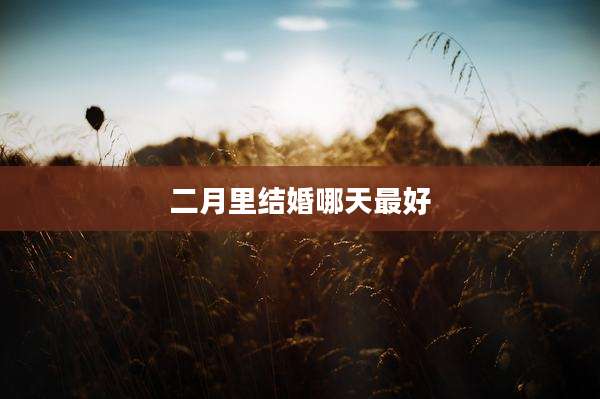 二月里结婚哪天最好
