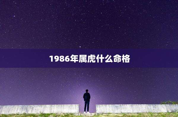 1986年属虎什么命格