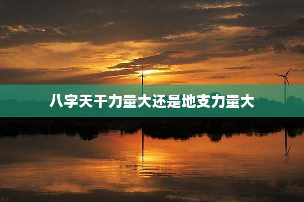 八字天干力量大还是地支力量大