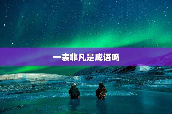 一表非凡是成语吗