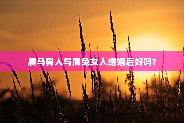 属马男人与属兔女人结婚后好吗?