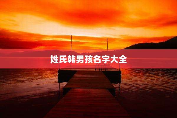 姓氏韩男孩名字大全