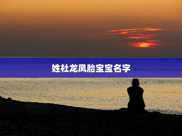 姓杜龙凤胎宝宝名字