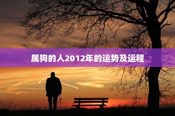 属狗的人2012年的运势及运程
