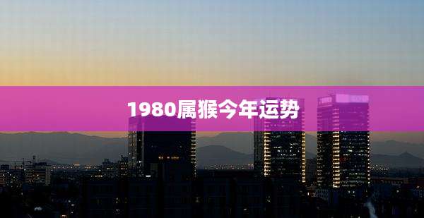 1980属猴今年运势