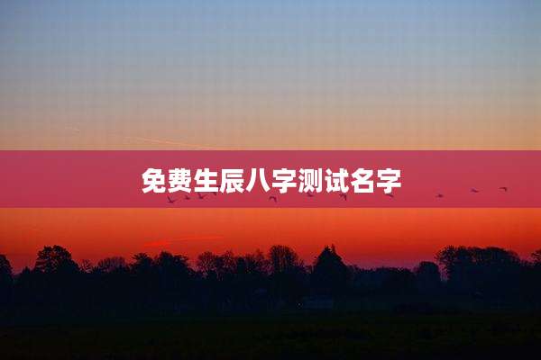 免费生辰八字测试名字