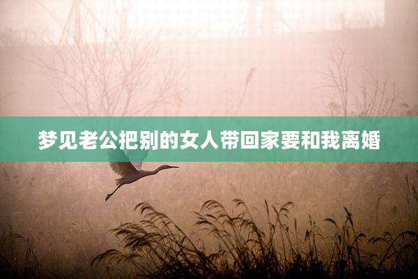 梦见老公把别的女人带回家要和我离婚