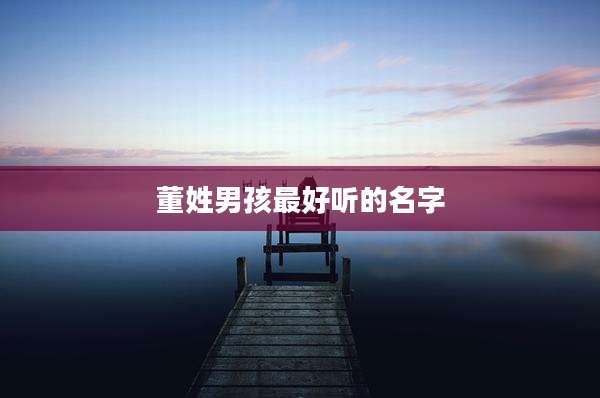 董姓男孩最好听的名字