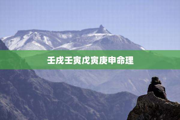 壬戌壬寅戊寅庚申命理