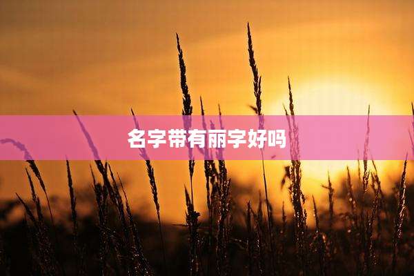 名字带有丽字好吗