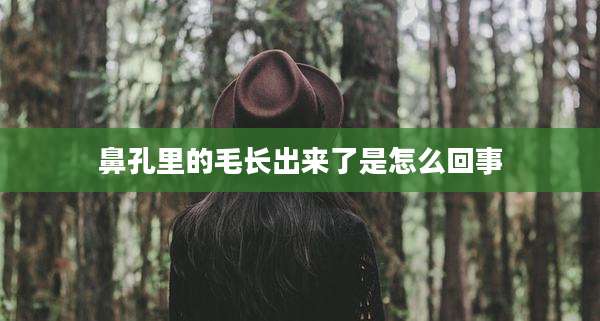 鼻孔里的毛长出来了是怎么回事