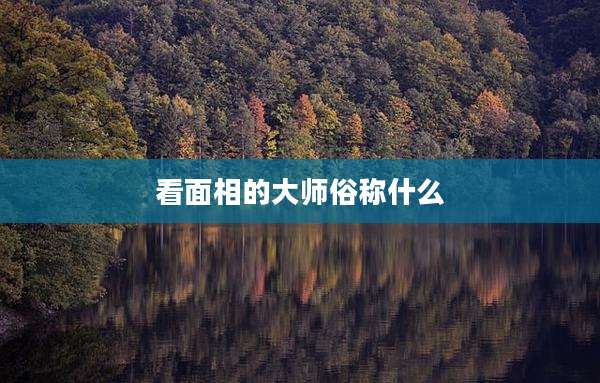 看面相的大师俗称什么