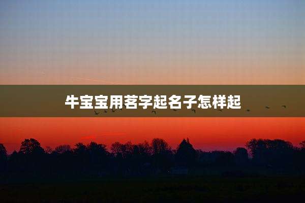 牛宝宝用茗字起名子怎样起