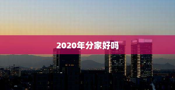 2020年分家好吗