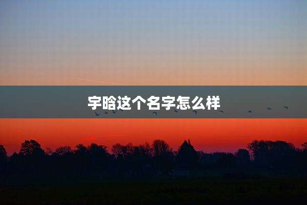宇晗这个名字怎么样