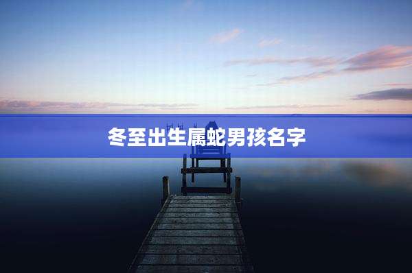 冬至出生属蛇男孩名字
