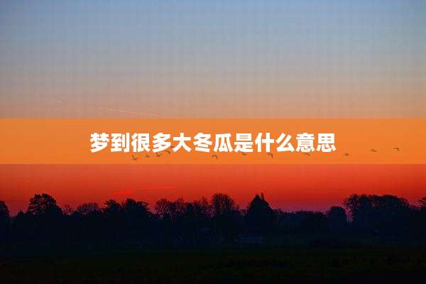 梦到很多大冬瓜是什么意思