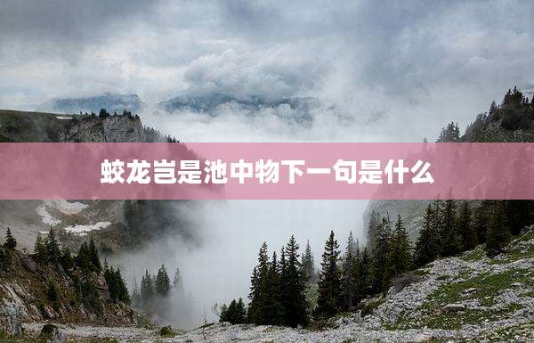 蛟龙岂是池中物下一句是什么