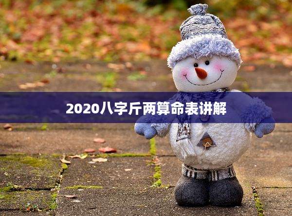 2020八字斤两算命表讲解