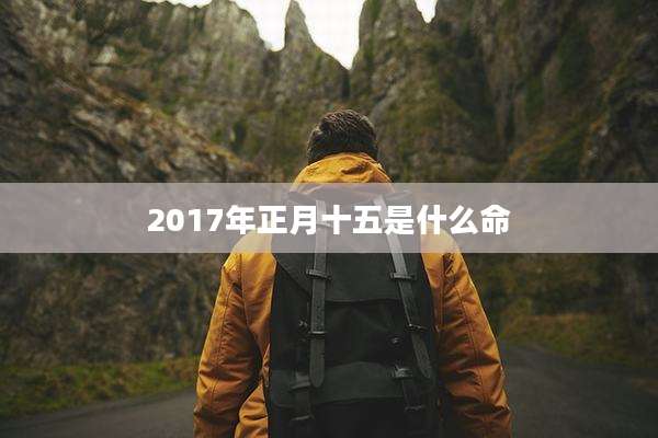 2017年正月十五是什么命