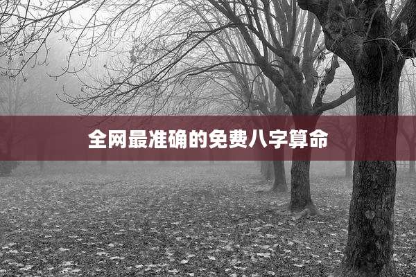 全网最准确的免费八字算命