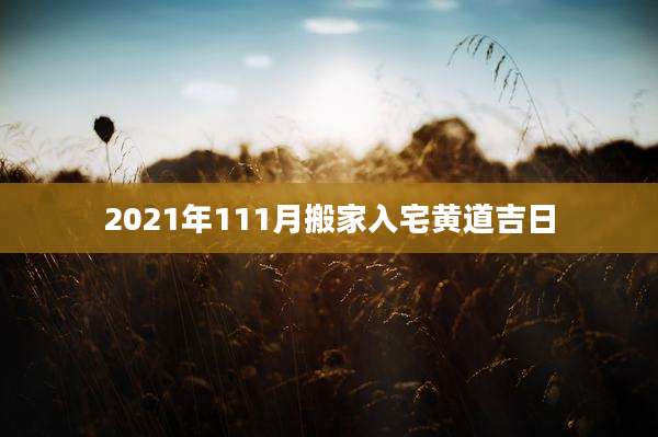 2021年111月搬家入宅黄道吉日