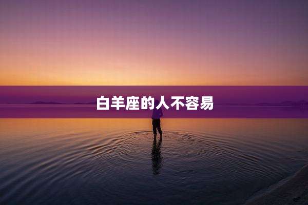 白羊座的人不容易