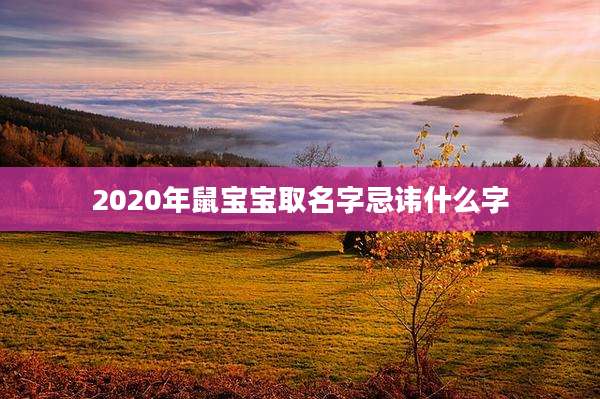 2020年鼠宝宝取名字忌讳什么字