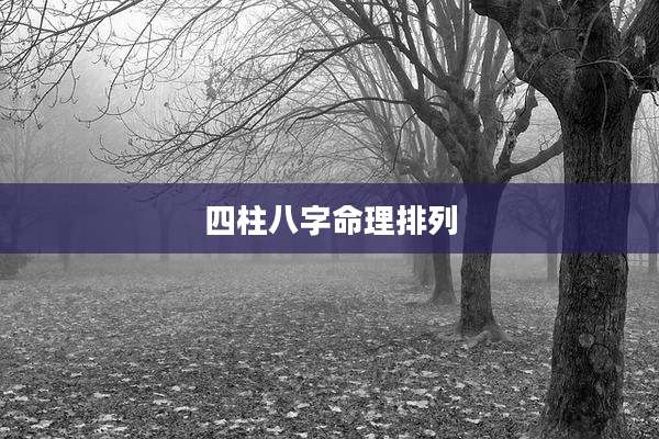 四柱八字命理排列