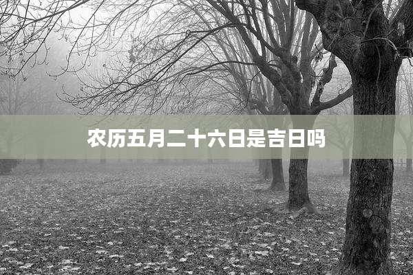 农历五月二十六日是吉日吗